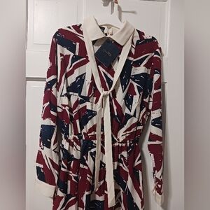 NWT STORIES 2014 British Flag Dress Kelly Osbourne Sz S